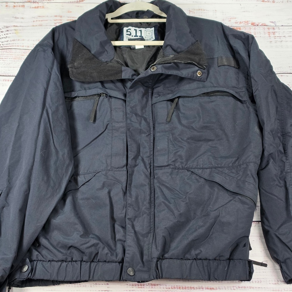 5.11 Tactical Series Jacket Mens M Navy Blue Vented Utility Shell Zipper Vents